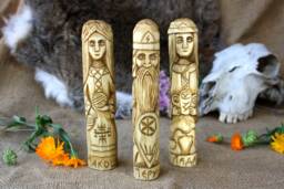 Hand Carved Wooden Slavic Gods Lada, Makosh, Perun Figurines - thumbnail 1