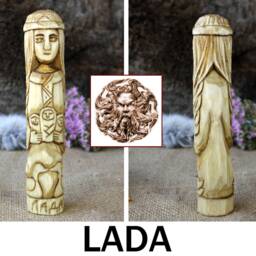 Hand Carved Wooden Slavic Gods Lada, Makosh, Perun Figurines - thumbnail 2