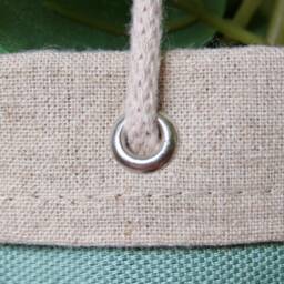 Sage Green Hanging Planter, Fabric Indoor Plant Holder For Houseplants - thumbnail 2