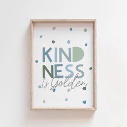 Boys Pastel Blue Nursery Prints, Be Kind Print, Quotes, Bedroom Decor, Wall Art, Motivational Quotes - thumbnail 1