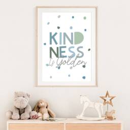 Boys Pastel Blue Nursery Prints, Be Kind Print, Quotes, Bedroom Decor, Wall Art, Motivational Quotes - thumbnail 3