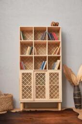 Tall Bookshelf, Handmade From Solid Pinewood - Libtal