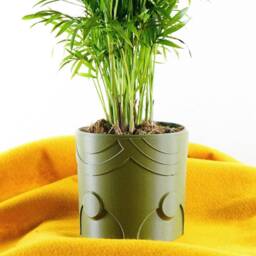 Indoor Planter, 3D Printed Planter, 4 Inch Planter With Drainage, Retro Deep Space Maximalist Decor, 6 Saucer