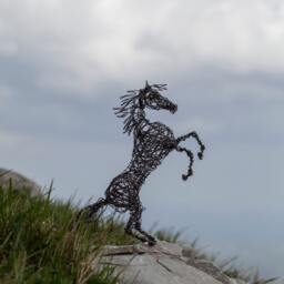 Horse Sculpture, Gift Idea, Art Figurine, Metal Decor, Lover Gift, Small Shabby Chic Birthday - thumbnail 2