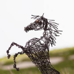 Horse Sculpture, Gift Idea, Art Figurine, Metal Decor, Lover Gift, Small Shabby Chic Birthday - thumbnail 3