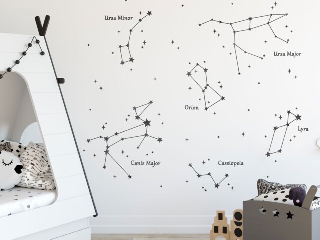 Star Constellations Wall Stickers, Night Sky Space Decals, Themed Bedroom - image 1