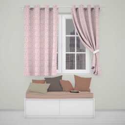 Cute Pink Cupcake Dessert Seamless Pattern Soft Background Readymade Eyelet Ring Top Thermal 100% Blackout Curtains