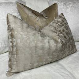 "Exclusive Collection Neoma Wheat Gold Cushion Cover, Decorative Pillow 12"" X 20" - thumbnail 1