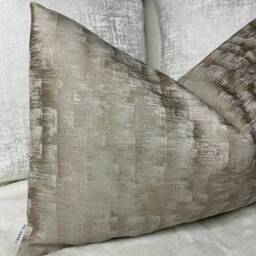 "Exclusive Collection Neoma Wheat Gold Cushion Cover, Decorative Pillow 12"" X 20" - thumbnail 2