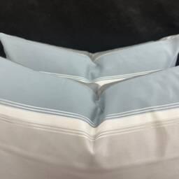 Luxury Designer Pale Blue Putty Striped Cushion Pillow Cover - thumbnail 2