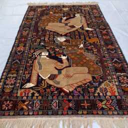 Romeo Juliet Pictorial Rug Handwoven Wool Persian Carpet - 6.7 X 4.5 Ft - thumbnail 2
