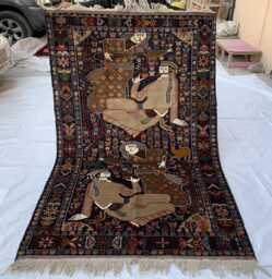 Romeo Juliet Pictorial Rug Handwoven Wool Persian Carpet - 6.7 X 4.5 Ft - thumbnail 1