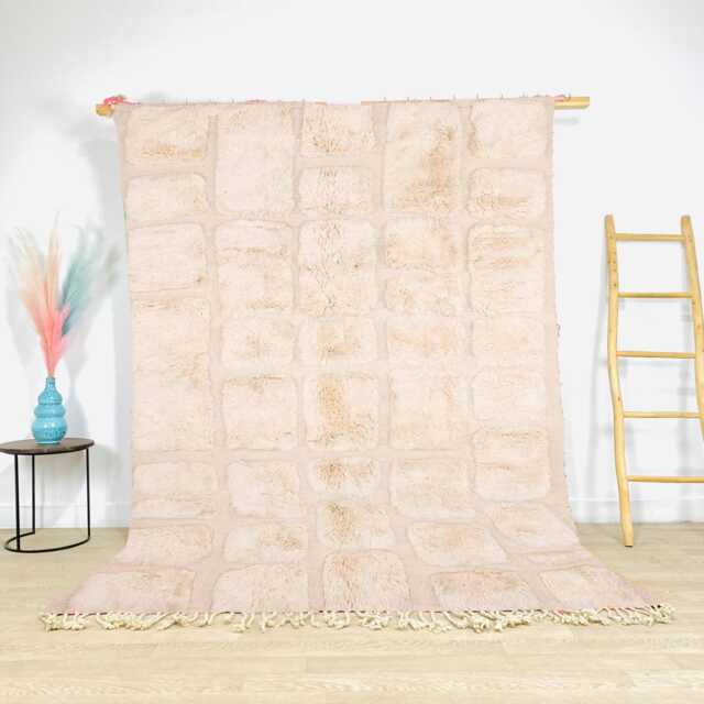 Authentic Hand Tufted White Moroccan Rug, Shag Custom Made Carpet, Large Area Berber Rug - image 1
