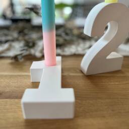 Advent Numbers 1-4 Wreath Candle Holder Candlestick Table Decoration Made Of Cast Concrete White - Boho Christmas Gift - thumbnail 2