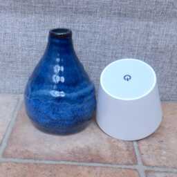 Handmade Table Lamp Base Wheel Thrown Stoneware Ceramic Cobalt Blue Glazes Rechargeable Light Bedside - thumbnail 3