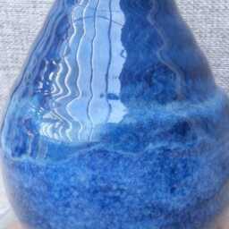 Handmade Table Lamp Base Wheel Thrown Stoneware Ceramic Cobalt Blue Glazes Rechargeable Light Bedside - thumbnail 2