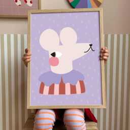 Mouse Nursery Wall Art - Whimsical Poster For Kids, Illustrated Animal Print - thumbnail 2