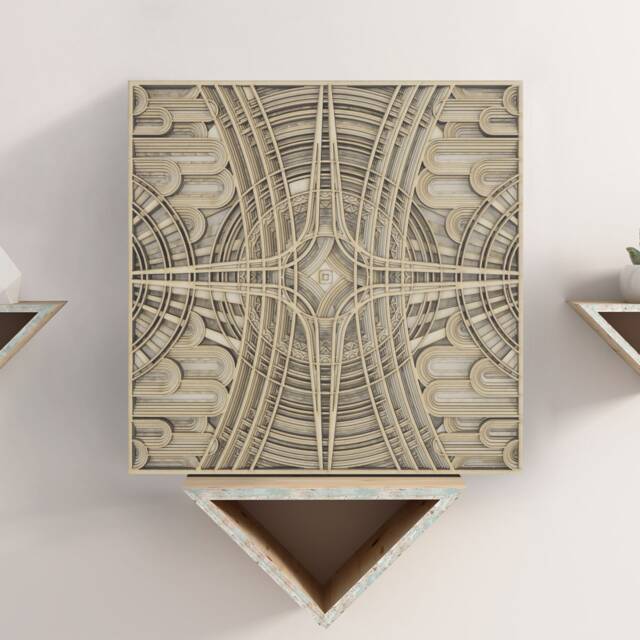 Twilight Layered Wood Panel, Modern Handmade Wall Hanging, Minimalist Decor For Home & Office - image 1