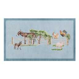 Donkey Farm Yard Doormat Recycled PVC, Anti-Slip Indoor Outdoor Mat - 70x40cm - thumbnail 2