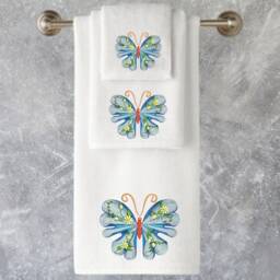 Embroidered Butterfly Towels, Personalized Luxury Cotton Range - thumbnail 4
