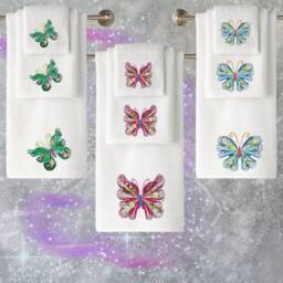 Embroidered Butterfly Towels, Personalized Luxury Cotton Range - thumbnail 1
