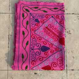 Handcrafted Suzani Quilt - Cotton Fabric, Ethnic Bohemian Embroidery, Reversible Bed Or Sofa Cover - thumbnail 4