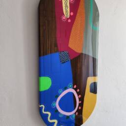 Unusual Colorful Abstract Epoxy Resin Art, Modern Wall Decor, Vibrant Handmade Home Accent - thumbnail 4