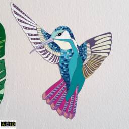 Hummingbird Wall Stickers, Nursery Gift For Her, Boho Bird Sticker, Tropical Decor, Jungle Decal - thumbnail 3