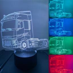 Truck 3D Personalised Smart App Control Night Light Bluetooth, Music, 7&16M Colour Mobile App , Gift Led Lamp - thumbnail 1