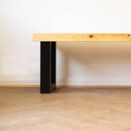 Chunky Rustic Bench With Square Legs - Industrial Reclaimed Timber Style - thumbnail 3