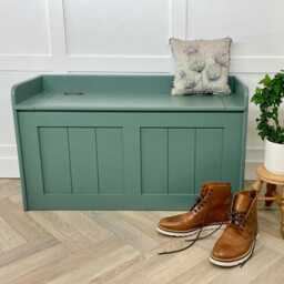Solid Wood Storage Bench - Hallway Shoe Or Window Seat, Custom Paint Color - 915mm - thumbnail 1