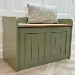 Solid Wood Storage Bench - Hallway Shoe Or Window Seat, Custom Paint Color - 915mm - thumbnail 4