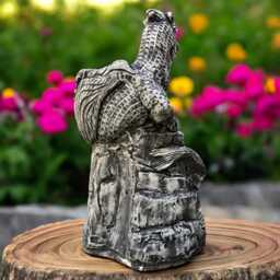 Concrete Winged Lizard Statue Stone Mythical Creature Figurine Cement Fantasy Dragon Sculpture Outdoor Garden Ornament Yard Decor Gift - thumbnail 3