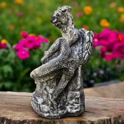 Concrete Winged Lizard Statue Stone Mythical Creature Figurine Cement Fantasy Dragon Sculpture Outdoor Garden Ornament Yard Decor Gift - thumbnail 2