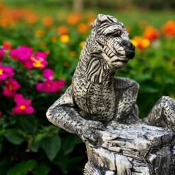 Concrete Winged Lizard Statue Stone Mythical Creature Figurine Cement Fantasy Dragon Sculpture Outdoor Garden Ornament Yard Decor Gift - thumbnail 4