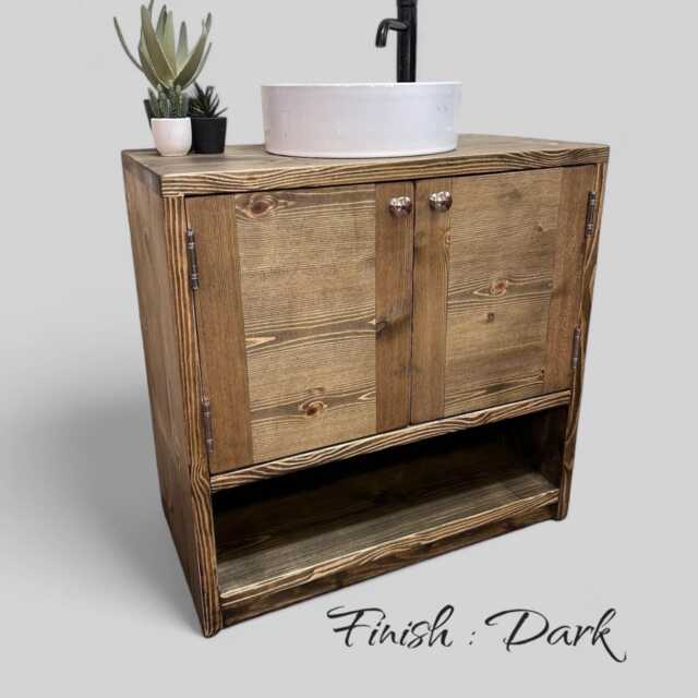 Anna - Handmade Solid Pine Bathroom Vanity Unit Redwood Timber Cupboard - image 1