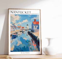 Nantucket Travel Poster Coastal New England Art Print - thumbnail 1