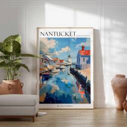 Nantucket Travel Poster Coastal New England Art Print - thumbnail 2