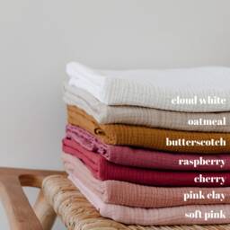Cherry Red Organic Muslin Baby Swaddle Blanket - thumbnail 4