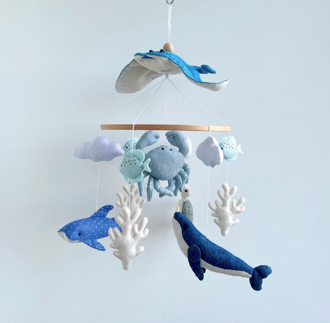 Ocean Nursery Baby Mobile, Scat Nautical Decor, Cot Mobile Hanging