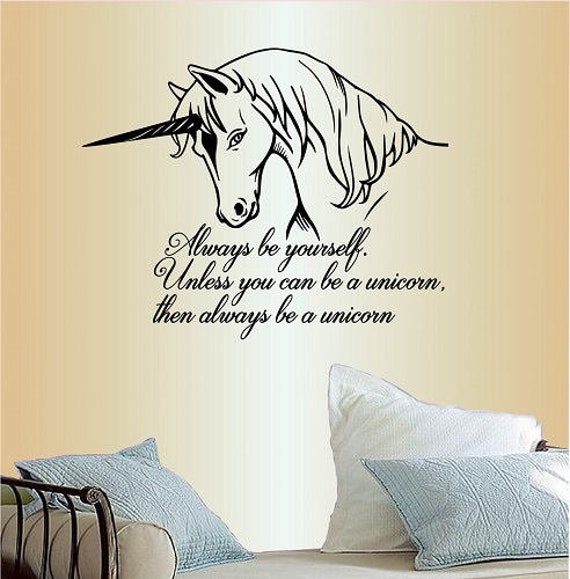 In-Style Decals Wall Vinyl Decal Home Decor Art Sticker Always Be Yourself...unicorn Quote Phrase Girls Nursery Room Removable Design 1280 - image 1