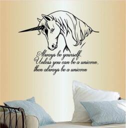 In-Style Decals Wall Vinyl Decal Home Decor Art Sticker Always Be Yourself...unicorn Quote Phrase Girls Nursery Room Removable Design 1280 - thumbnail 1