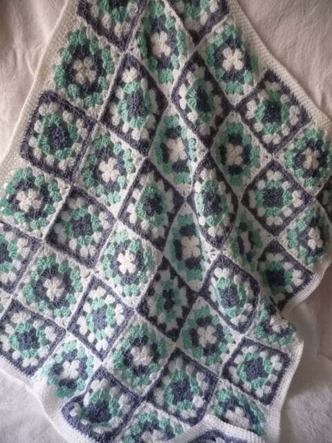Birth Gift, Baby Gipsy Blanket, Handmade Knit, Acrylic - image 1