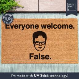 Everyone Welcome False - Dwight Schrute Door Mat Custom The Office Quotes Gifts - thumbnail 1