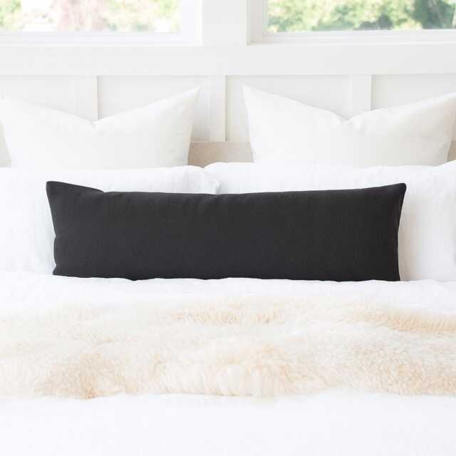 Solid Dark Charcoal Gray Long Maternity Pregnancy Rectangular Body Pillow Cover - image 1