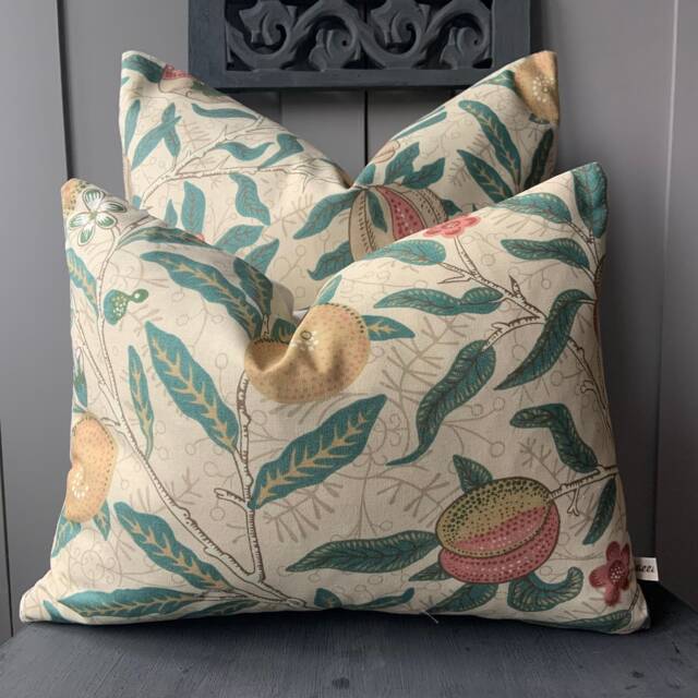 William Morris Fruit Luxury Designer Yellow Vintage Retro Floral Sofa Cushion Pillow Cover - image 1
