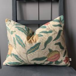 William Morris Fruit Luxury Designer Yellow Vintage Retro Floral Sofa Cushion Pillow Cover - thumbnail 2