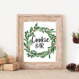 Christmas Cookie Bar Sign Holiday Party Printable Wall Art Wreath Winter Wedding Decor - thumbnail 1