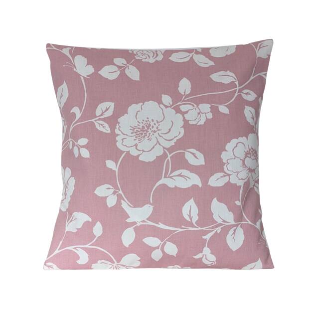 Cushion Cover in Clarke & Meadow Dusky Pink Birds Butterflies Roses 16 - image 1