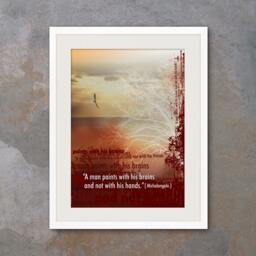 Office Home D??cor Inspirational Poster Print. Michelangelo Wall Art Hanging Quote. Burgundy Wall Decor Print, Typography Print Quotes - thumbnail 3